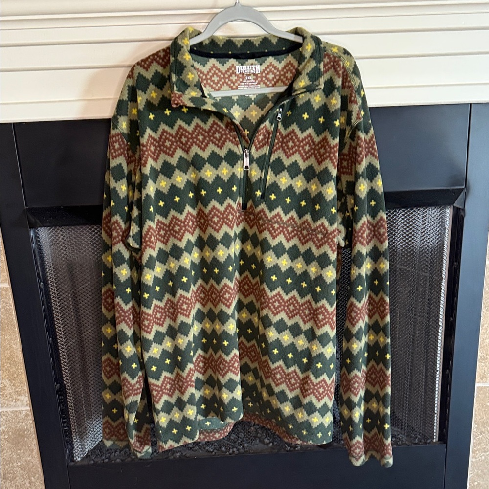 Duluth Trading Co. Multicolor Geometric Half-Zip Pullover